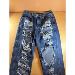 ASOS‎ Denim Mens 30x32 Distressed Shredded Ripped Jeans Straight Leg Streetwear